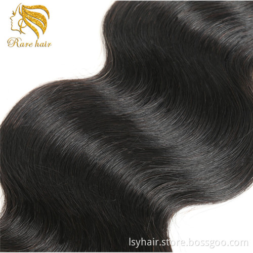 Cheap Sew In Brazilian Body Wave Human Hair Bundles and Frontals, Virgin 9A India Hair Wavy Black Hair Extensions